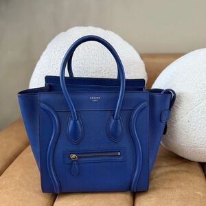 Celine Blue Leather Micro Luggage